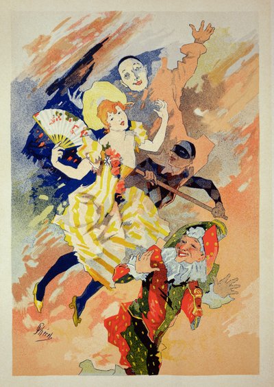 Reproduktion eines Plakats für eine Pantomime, 1891 von Jules Cheret